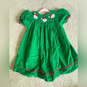 Smocked Christmas Santa dress 12m